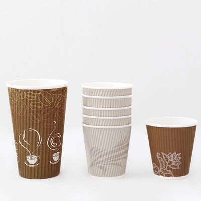 Одноразовые Kraft Ripple Cups 12oz 430ml холодное питье одноразовые чашки водонепроницаемые