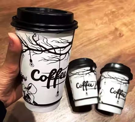 630cc 22oz Двухслойные бумажные чашки PE покрытые одноразовые чашки для кофе TUV
